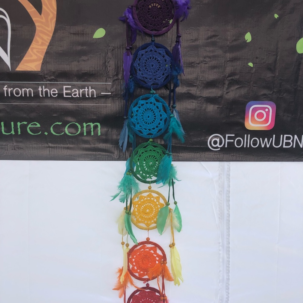 Rainbow 7 Ring Crochet Dreamcatcher